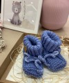 Rankų darbo merino vilnos tapukai kūdikiams (0-9 mėn) - Mėlyni 2