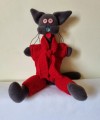 Pirštininė Lėlė - Katinėlis (raudonais drabužėliais)