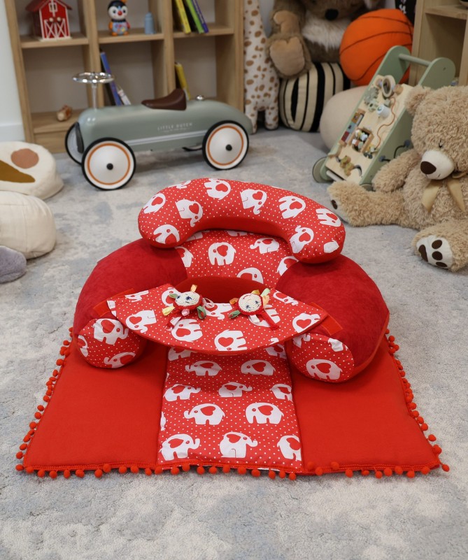 Funkcionali pagalvė ir žaidimų kilimėlis - Drambliukas širdukas